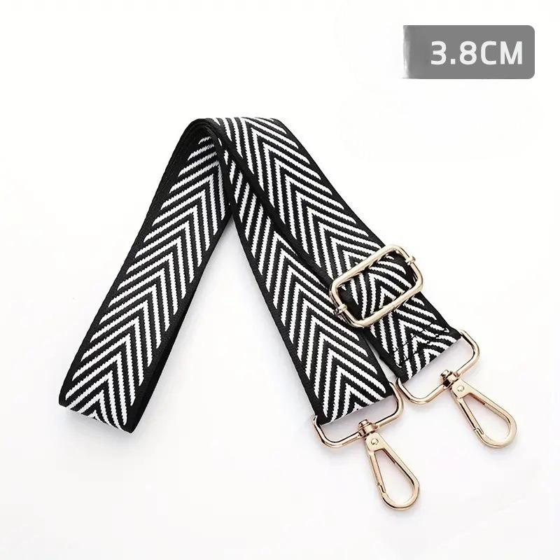 Nastavitelný Barevný Plátěný Popruh na Tašku - Široký, Protiskluzový Náhradní Crossbody Popruh pro Dámské Tašky