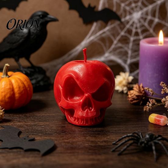Creative Candle Holders for Halloween 3D Printed Apple Skull Desktop Ornament, Gothic Decor Figurine, Creepy Decorations Dark Art Craft Statue