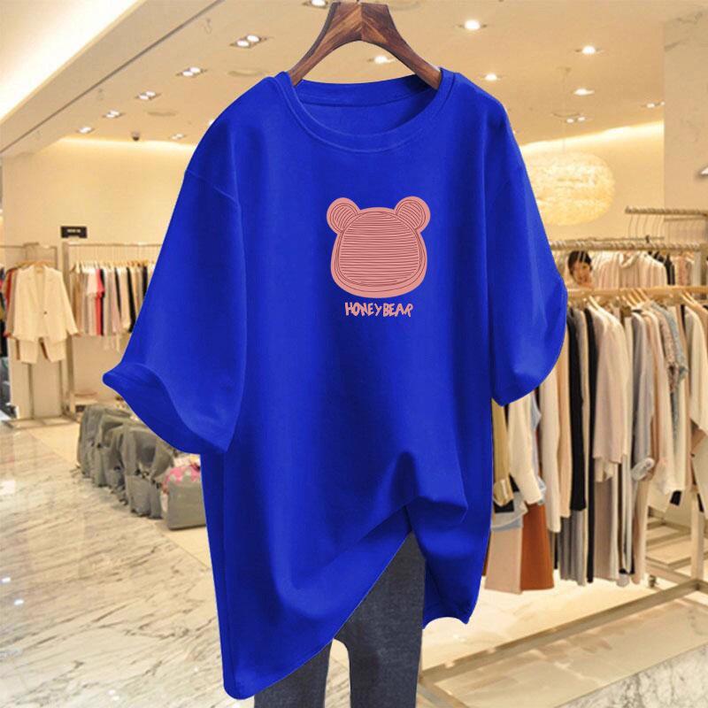 Women's Summer 2026 Loose-Fit Cartoon T-Shirt with Round Neck and Short Sleeves