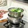 Stainless Steel Fine Mesh Colander With Heat Resistant Wooden Handle For Rinsing Vegetables Straining Pasta Kitchen Use