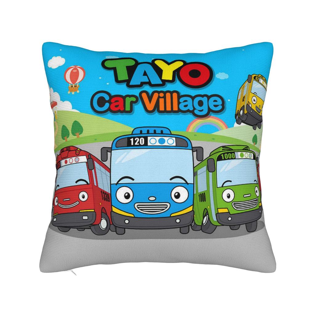 Morbida Federa per Cuscino Anime Tayo Il Piccolo Autobus Copricuscino in Poliestere Decorazione Cartone Animato Carino Novità Federa per Cuscino Copertura Vendita all'Ingrosso
