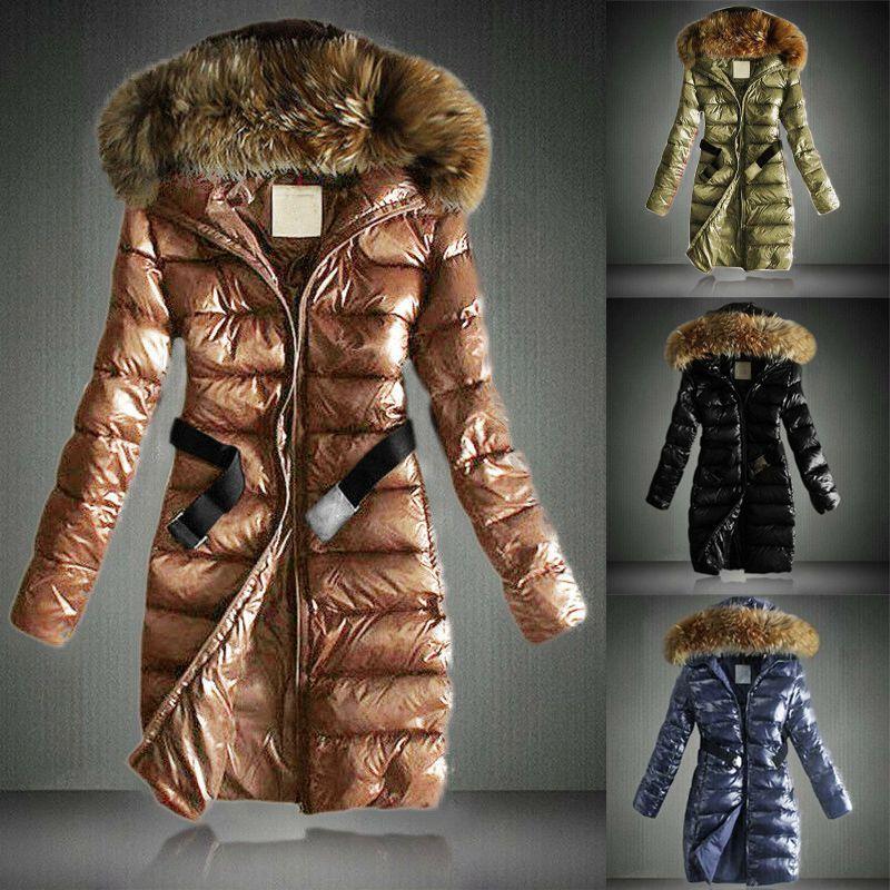 Long Ladies Womens Warm Jacket Hooded Puffer Coat Winter Casual Faux Fur