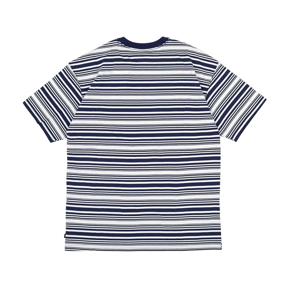 Nike SB Gestreiftes Rundhals-Casual-Kurzarm-T-Shirt Herren-Tops Weiß Blau FQ3712410