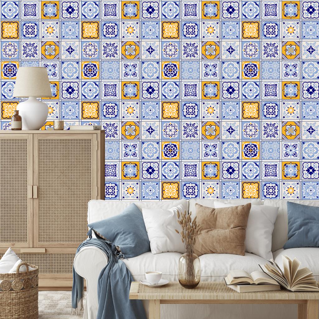Wallpaper Colorful oriental mosaic pattern for living room and bedroom 50x1000
