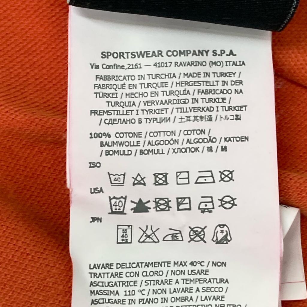 STONE ISLAND 621522S67 Orange Logo Embroidered Polo Shirt Tops M OrangeUsed