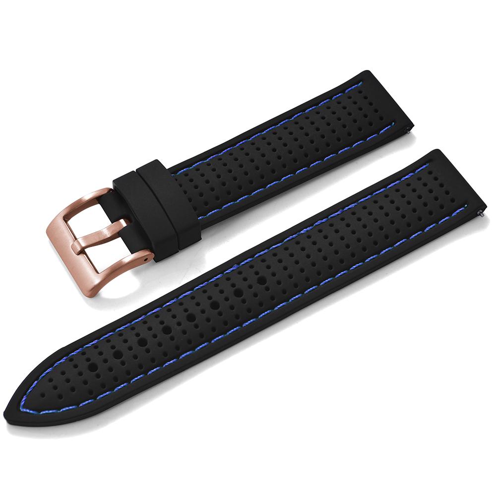 Quick Release Sport Silicone Watch Band - Breathable Waterproof Soft Rubber Strap Universal Fit 18mm 20mm 22mm For Men Women