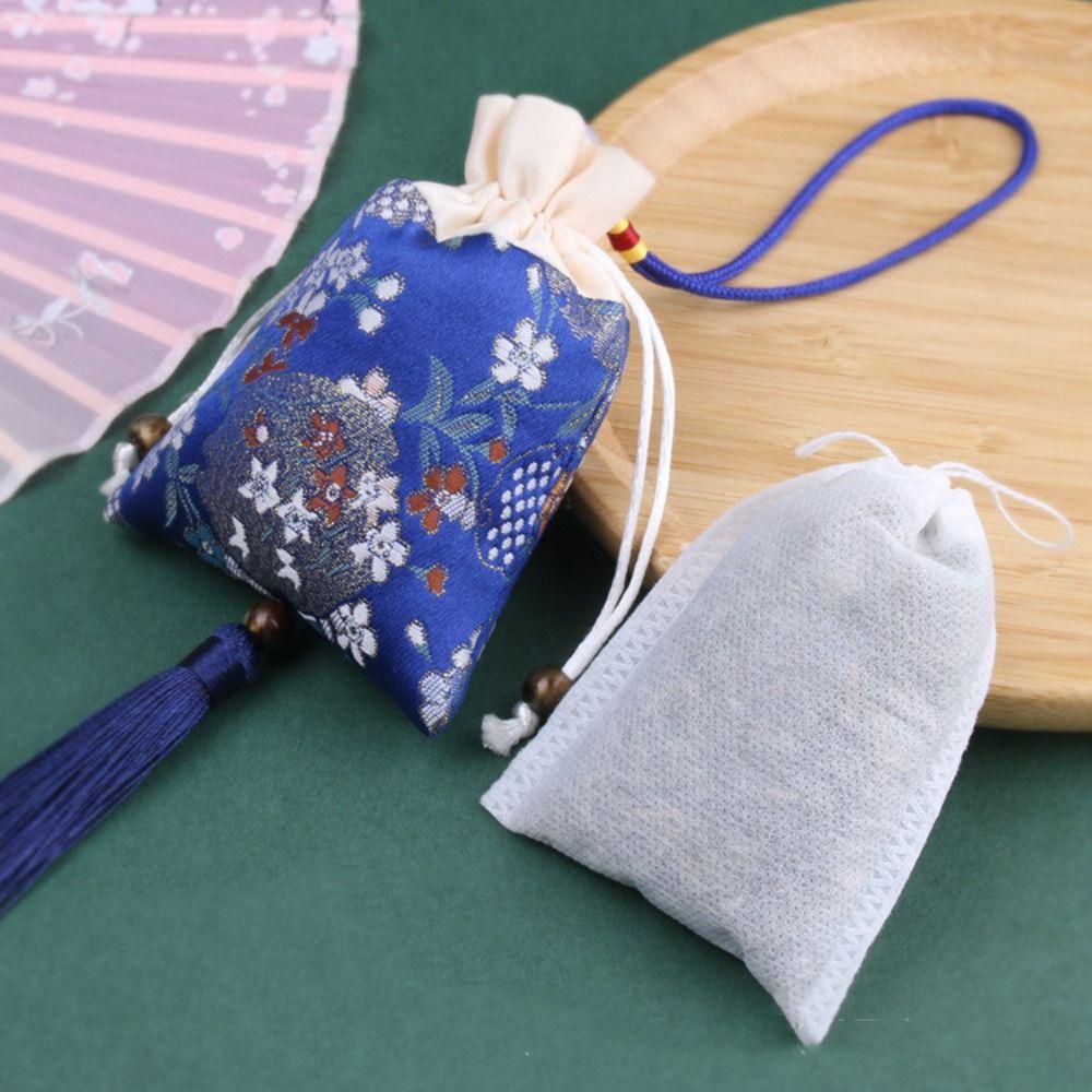 Mini Coin Purse Flower Tassel Drawstring Bag Beaded Chinese Style Sachet Bag  Outdoor