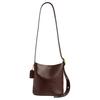 Bleecker 21 Logo Embossed Leather Bucket Bag Women Bags Maple-Brown CCX07-B4MPL