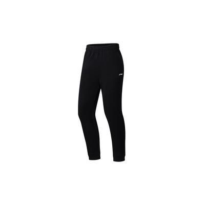 Li Ning Womens Fitness Series Solid Color Elastic Waist Cuffed Sports Pants Women Pants Black AKLT116-1