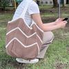 Bohemian Knitted Shoulder Bag Hollowed Out Beach Bag Convenient Simple Shopping Bag  Outdoor/Travel