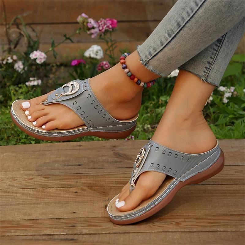 Women Sandals Orthopedic Wedge Heels Summer New Slippers Woman Heeled Sandals Beach Shoes Female Zapatos Mujer