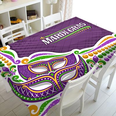 Hebrew Tablecloth Banner Carnival Masks And Traditional Jewish Items Original Lettering On Hebrew Jewish Holiday Background