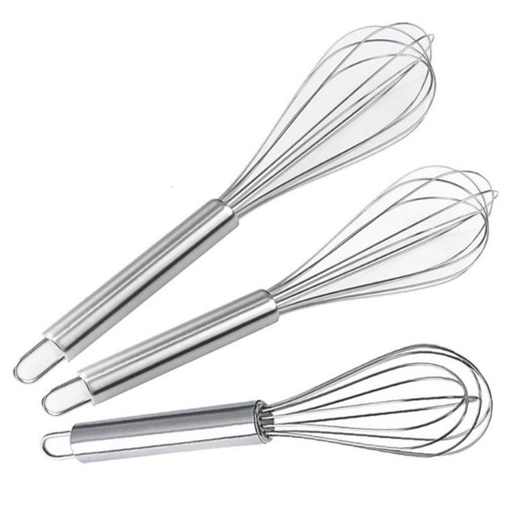 6-Wire Stainless Steel Manual Whisk for Kitchen and Cake Mixing