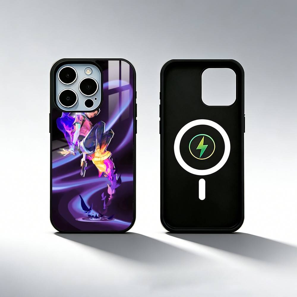 Funda de Teléfono Popular V-Valorant C-Clove Para iPhone17,16,15,14,13,12,11 Plus,Pro Max Magnética Para Carga Inalámbrica Magsafe