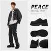 Black matt big head casual leather shoes JK Japanese derby shoes student versatile trend thick heel heightened platform men's shoes