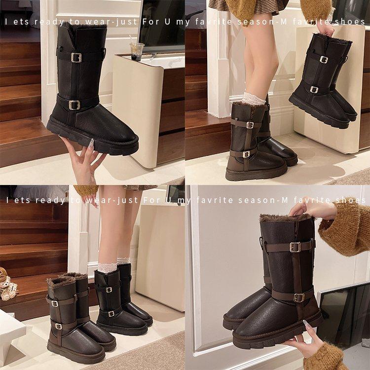 Northeast Boots 2025 Winter New Thick-soled Snow Boots Women's Fur Integrated Warm Short Boots Piled and Thickened
