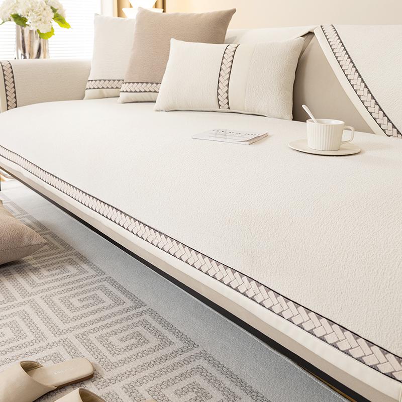 Affordable Luxury Style Four Seasons Universal Sofa Cushion Simple Modern Non-Slip Living Room Fabric Craft Sofa Seat Cushions Cover Cloth Cover Cover