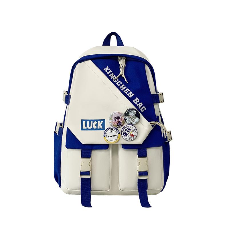 Backpack female college student Japanese simple girl backpack contrasting colors Korean version ins niche middle school student high school bag