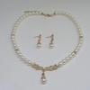 Elegantes Halsketten-Ohrring-Set für Damen Modeschmuck Set Perlmutt Imitation Braut Hochzeit Legierung Party Stecker Halsketten-Ohrring-Set