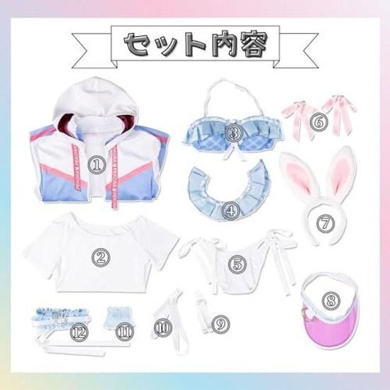 Milky Time Hololive Usada Pekora Cosplay VTuber Check Swimsuit Outfit (M)