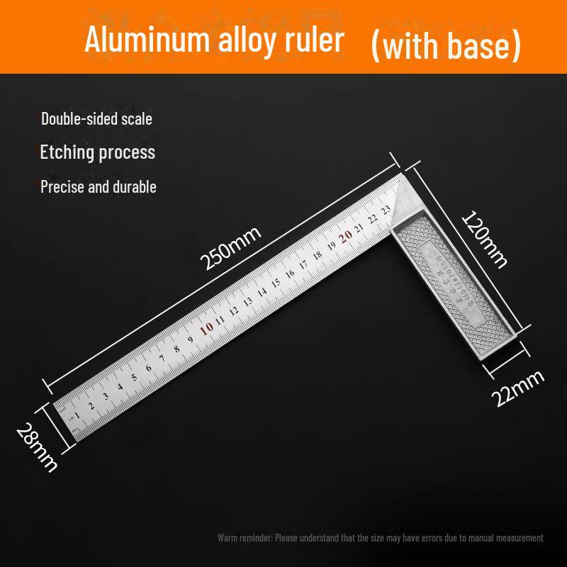 90° Aluminiumlegierung Edelstahl Winkelmesser - L-Form, Verdickt 300mm für Holzbearbeitung