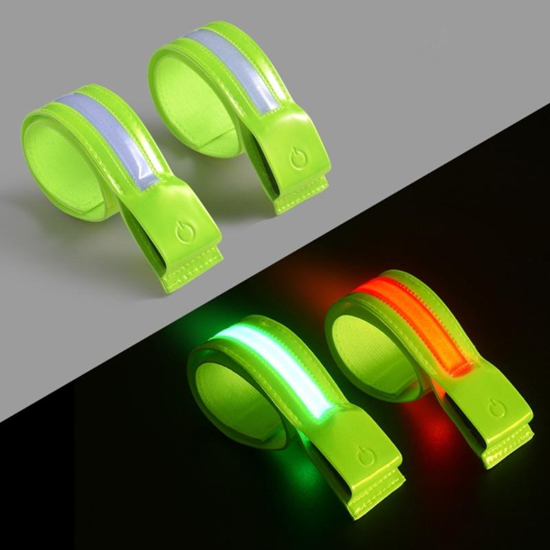 High Visibility LED Safety Armband with Reflective Strips USB C Rechargeable Reflective Wristband for Outdoor Activities