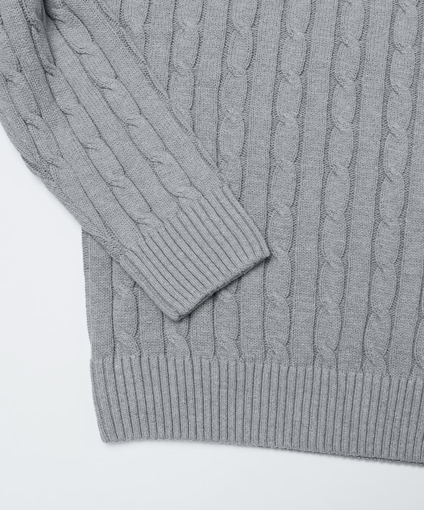 UCLA Unisex Round Neck Cable Knit [M-Grey](Uzalk8A_51)