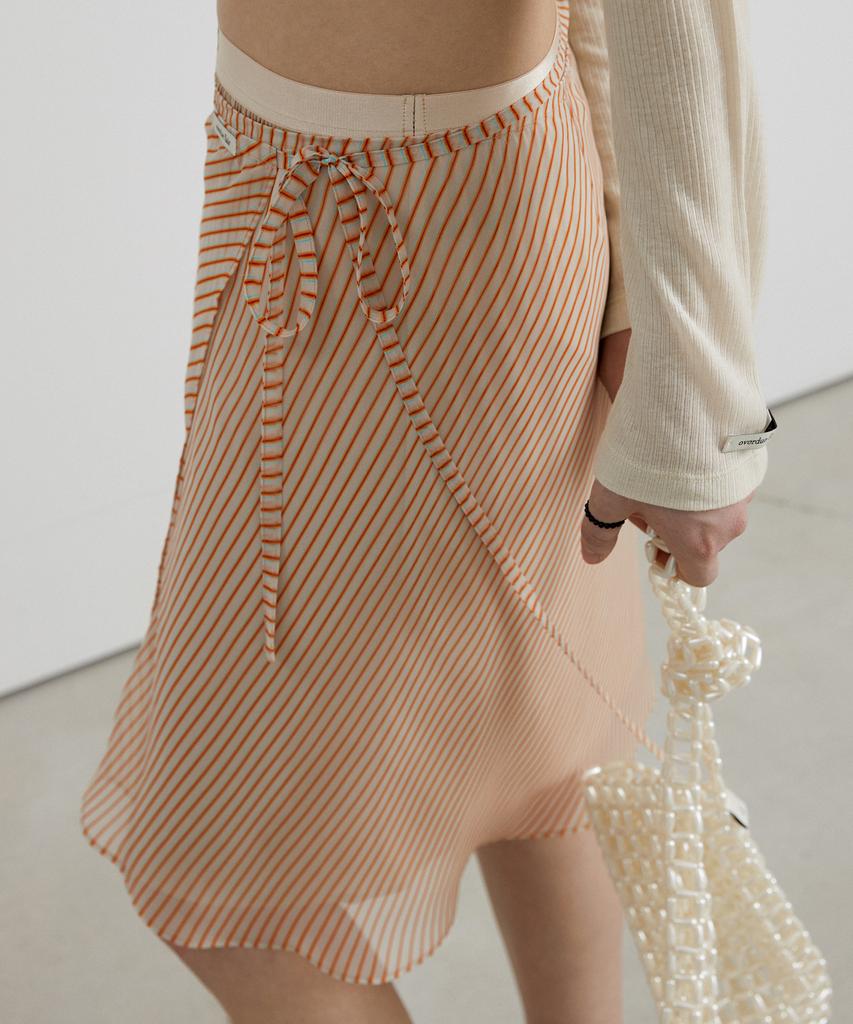 Obeodyupeulleeo Stripe Wrap Skirt_Yellow