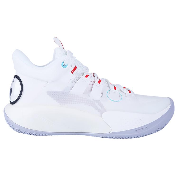 New LiNing SONIC 9 Low Slip Resistant Cushioning Abrasion Resistant Mid Top Performance Basketball Shoes White Teenagers ABPR053-5