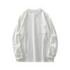 Men Heavy Cotton Solid Loose Long Sleeve Casual T Shirt With Pocket