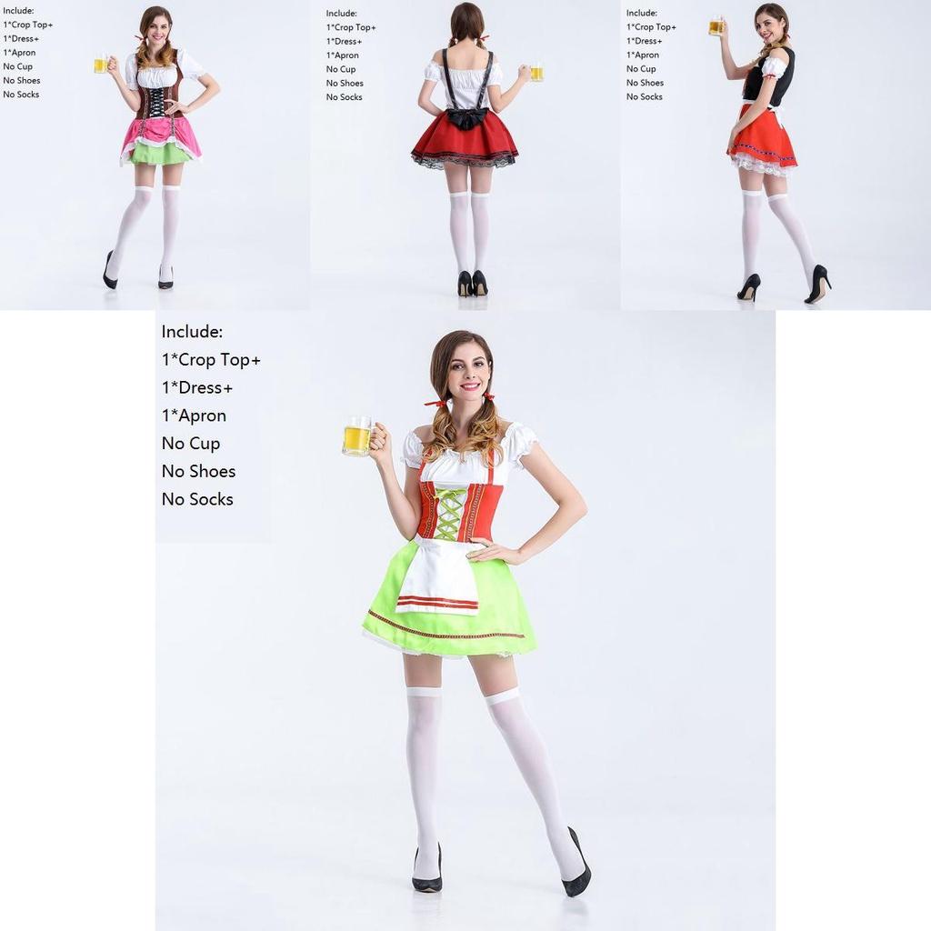 Elegant Women Oktoberfest Cosplay Costume German Beer Holiday Outfit Wench Dress