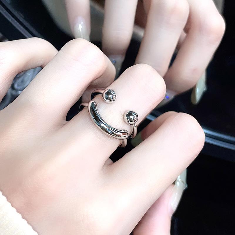 Simple Fashion Cross Star Love Open Ring Cold Wind Personality High Sense Ring Woman