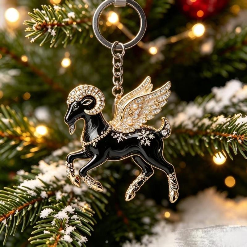 1Pcs 2D Goat Acrylic Pendants Cute Animal Hanging Ornament for Christmas Party Backpack Zipper Charm Accessory