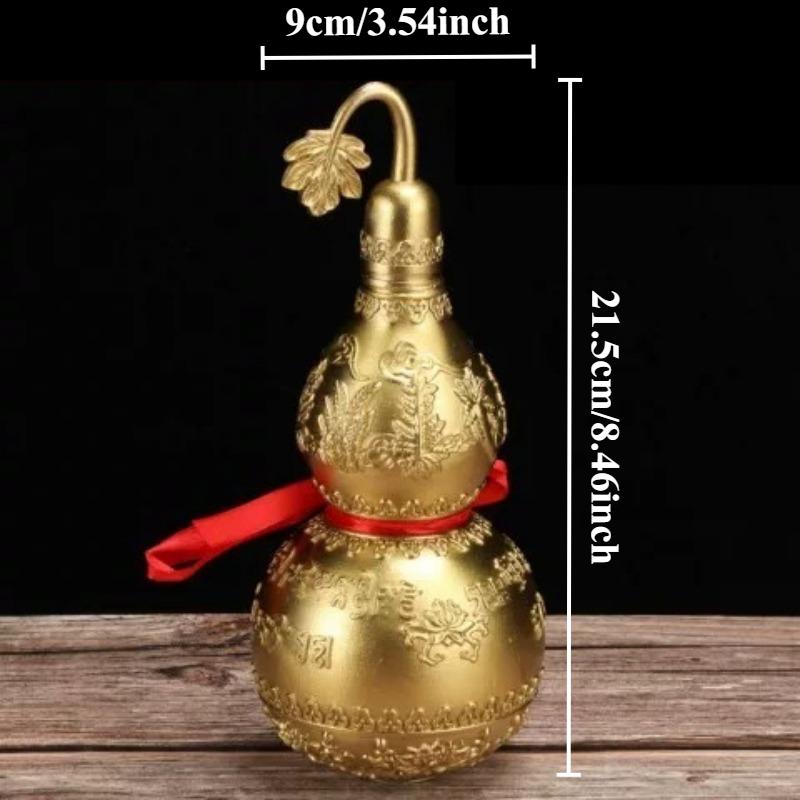 1pc Metal Gourd Ornament Home Decoration Feng Shui Accessories Hotel Gourd Ornaments Metal Decorative Crafts Gourd-shaped Design