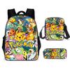 (01) 3 Piezas Mochila Escolar para Niños Bolsa de Almuerzo Estuche