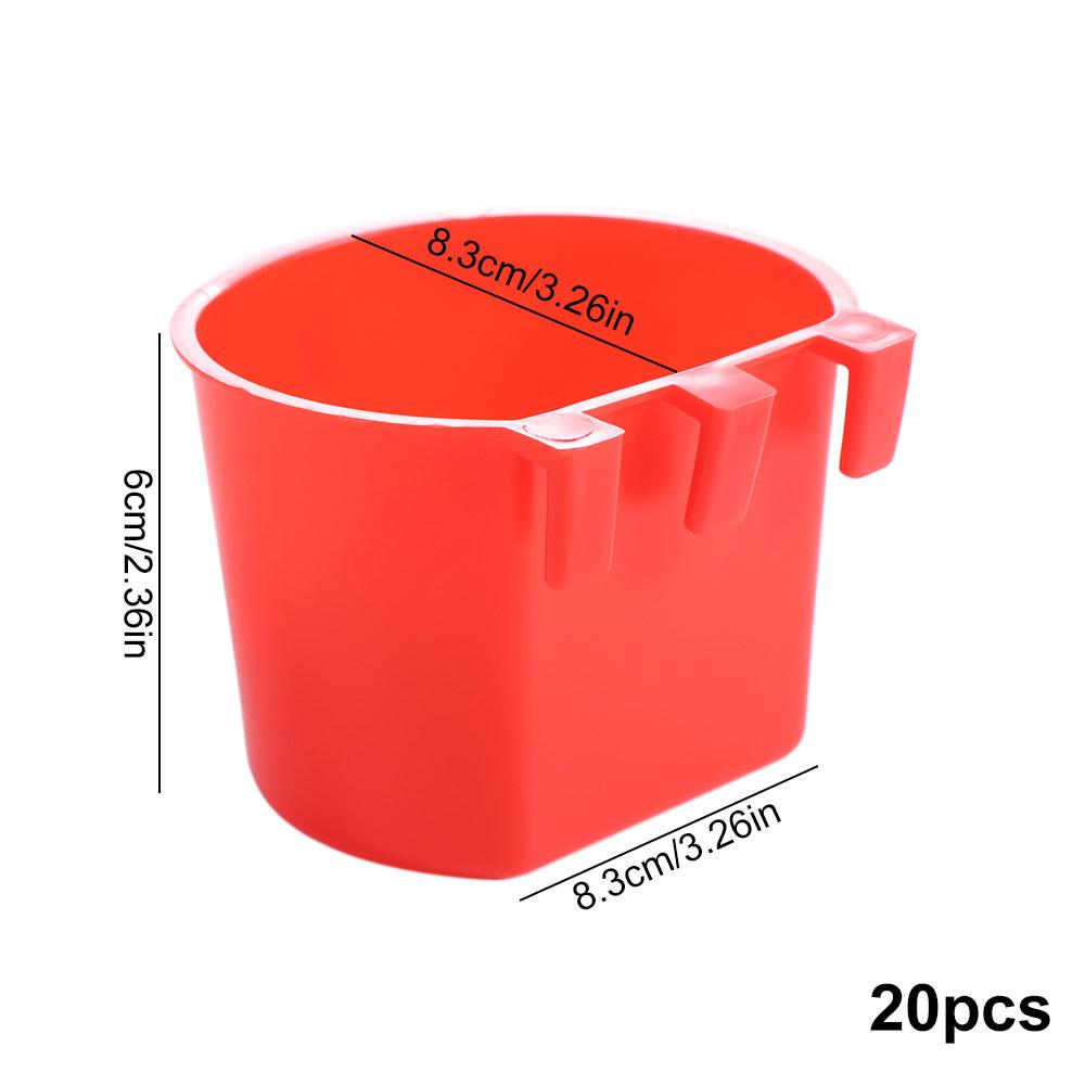 20pcs Hanging Chickens Rabbit Feeders Plastic Feeder Cage Cups  Watering