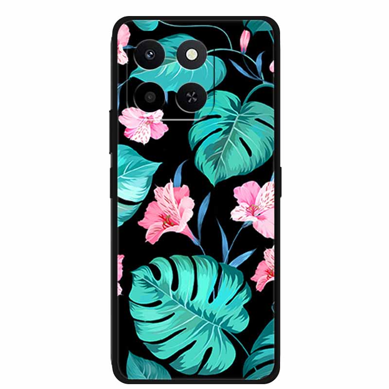 3D Lovely Phone Case For Honor X6C X 6C X6 C 6 C Soft Silicone TPU Protector For Huawei HonorX6C Relief Florals Shell Funda Capa