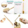 Luxurious Natural Bristle Shower Back Scrubber With Long Wooden Handle For Smooth Skin
