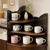3 Layers Corner Storage Rack Wooden Cup Storage Rack Practical Tea Cup Holder  Living Room