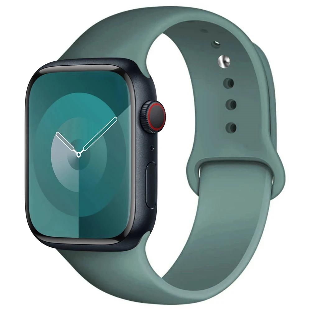 

Силіконовий Ремінець Для Apple Watch ремінець 44мм 45мм 40мм 41мм 42-46мм 49мм спортивний браслет iwatch серії 11-10-9-8 7 6 5 4 SE-Ultra 2/3 40 41 S11-10 42mm ML