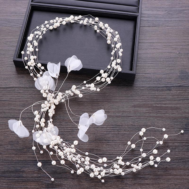 Tuanming Multi-layer Pearl Headband: Elegant Wedding Jewelry Veil Accessory