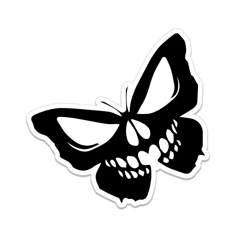 Vinyl Sticker Skull Butterfly Tattoo Decal For Car Van Truck SUV Body Side Window Graphic Stripe Styling Decor Accessories