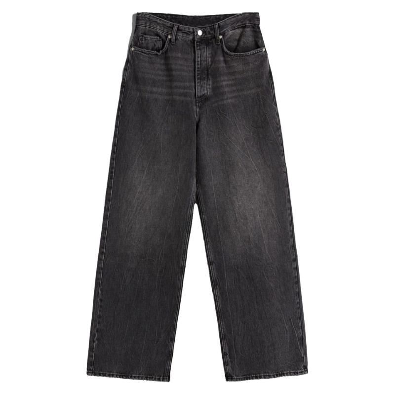 Elegant Fashion Loose Wide Leg Jeans Women Solid Color Spring Autumn Basic Casual Denim Trousers Korean Style Office Vintage Long Denim Pants 1107