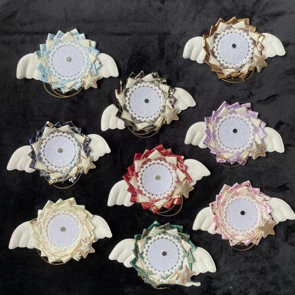 

Wings Brooch Holder Itabag Decor Flower Colorful Badges Pins Tray School Backpack фіолетовий