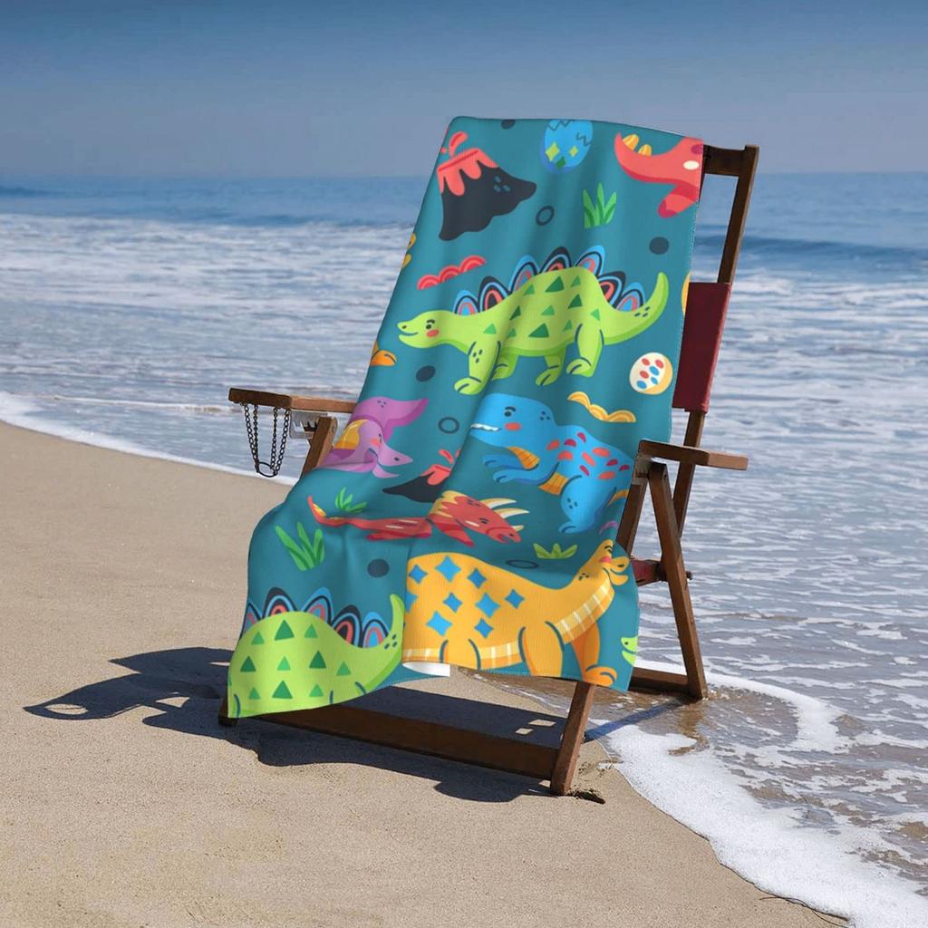 Dinosaur Beach Towel for Boys Kids Microfiber Bath Towel for Sport Travel Pool Oversized Quick Dry Beach Blanket Picnic Yoga Mat