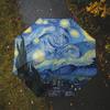 1pc Starry Night Van Gogh-Inspired Folding Umbrella - Automatic Open/Close, -Resistant, Thickened Reinforced Frame, Compact &