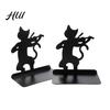 Bookends 1 Pair Metal Cat Book Ends, Cute for Shelves, Decorative Artistic Bookend Heavy Duty Support Stopper Home Office Desk Bookshelf Decor Easy To