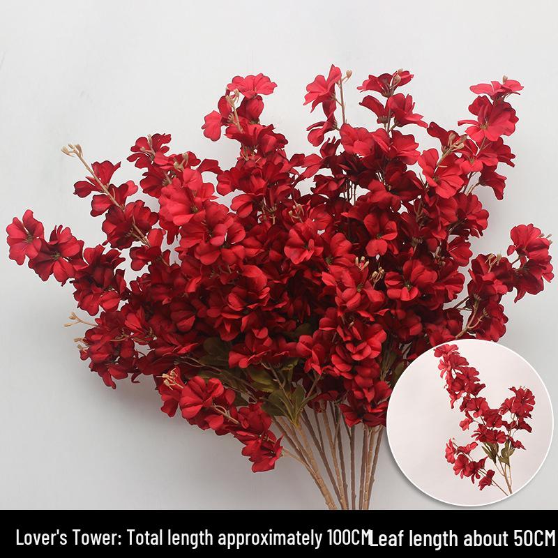 Wine Red Artificial Floral Bouquet - Chinese Wedding & Engagement Ceiling Decoration