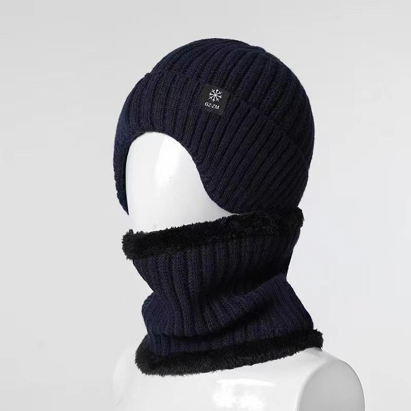 Hat men in winter the elderly warm ear protection elderly father grandfather thickened knitted wool hat men in winter