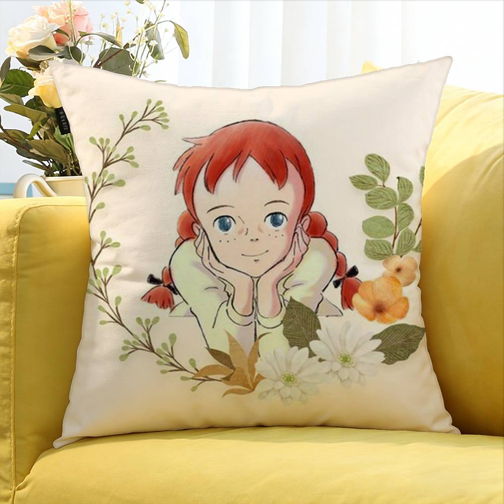 Anne Of Green Gables Various Sizes Square Pillow Case For Car Home Bedchamber Decor